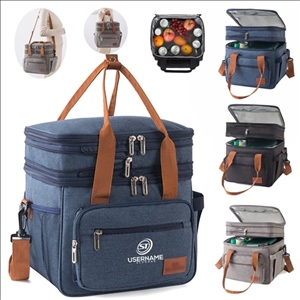 Double Layer Cooler Insulated Ice Lunch Bag